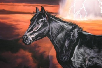 "The Twins" painting of Spirit and Sanctus, by Kim McElroy